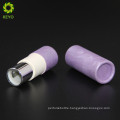 empty cosmetic container round pink violet colored paper lipstick tube